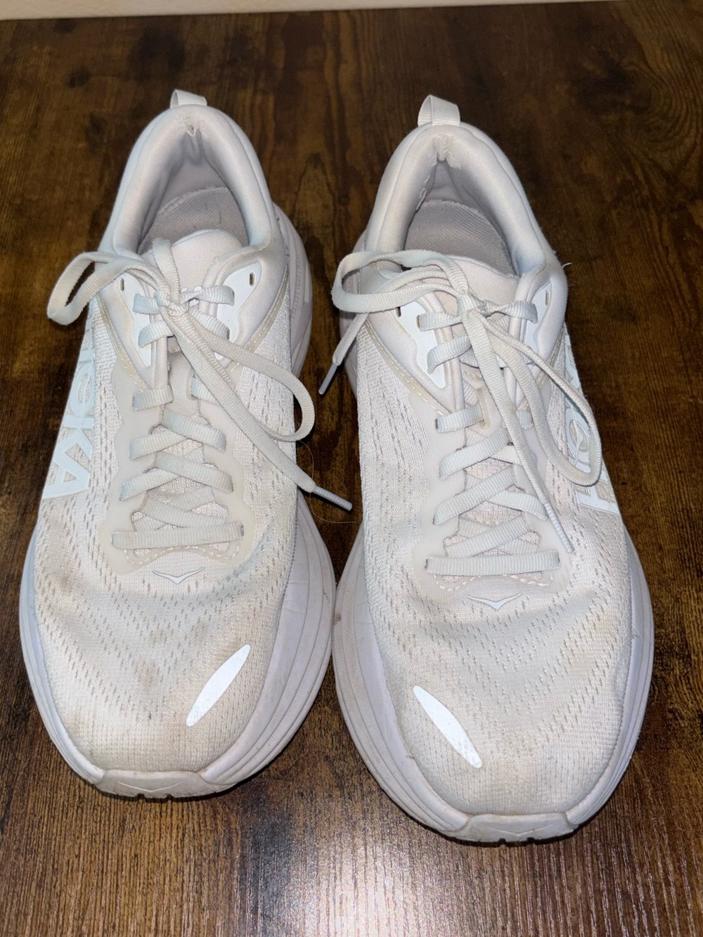 Hoka White Bondi 8 Shoes - Picture 3 of 5
